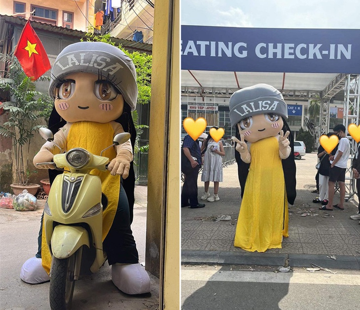 Mascot Lisa diện áo dài "xuất trận". (Nguồn: K Crush)
