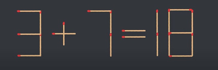 Thử tài IQ: Di chuyển một que diêm để 3+7=18 thành phép tính đúng - Ảnh 1.