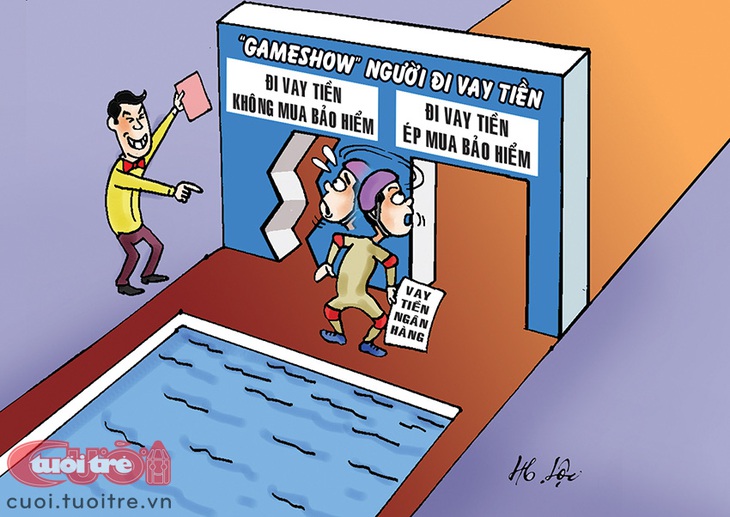 Game show vay tiền ngân hàng - Tranh: Hữu Lộc 