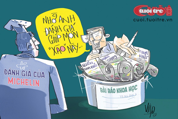 Michelin&nbsp;bó tay với món xào... thập cẩm - Tranh biếm họa của Viiip