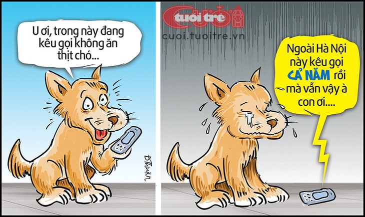 Cả TP.HCM và Hà Nội từng nhiều lần kêu gọi không ăn thịt chó - Tranh: Đức Thuận 