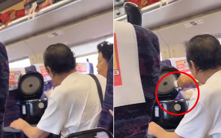 Vừa đi tàu điện, vừa tranh thủ "cắm cơm"