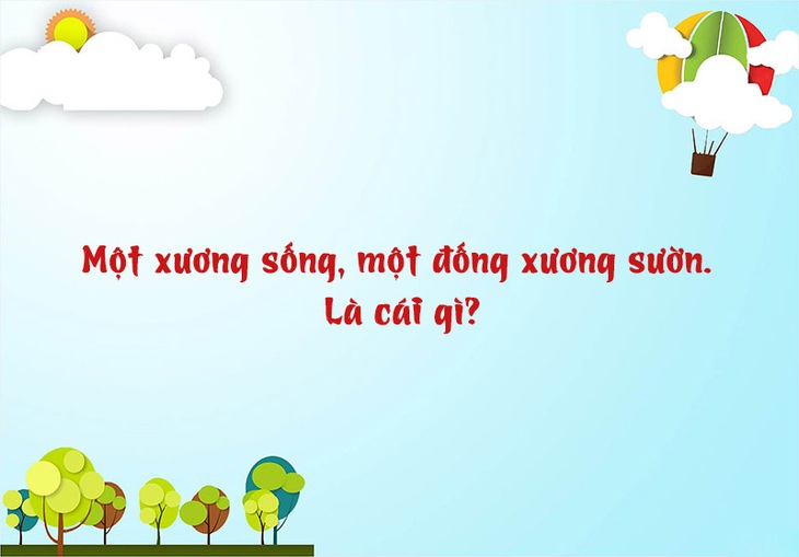Câu đố hack não: Một xương sống, một đống xương sườn, là cái gì? - Ảnh 1.