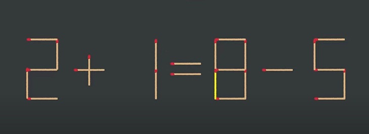Thử tài IQ: Di chuyển một que diêm để 2+7=9-5 thành phép tính đúng - Ảnh 1.