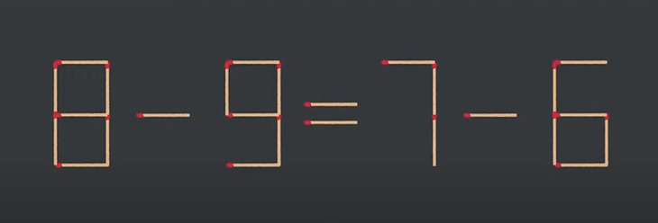 Thử tài IQ: Di chuyển một que diêm để 8-9=7-6 thành phép tính đúng - Ảnh 1.