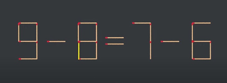Thử tài IQ: Di chuyển một que diêm để 8-9=7-6 thành phép tính đúng - Ảnh 1.