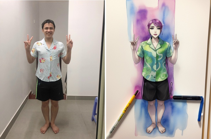 AI thật thông minh. Nhận ra anh Dương Anh Vũ mặc áo của vợ là "chuyển giới" liền ngay?!