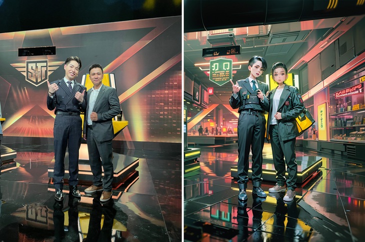Dù vậy, có những khoảnh khắc "biến hình" không thể vặn vẹo một tẹo nào. Khung hình đứng cạnh nam ca sĩ Đức Phúc của kỷ lục gia Dương Anh Vũ hóa khoảnh khắc hút hồn.