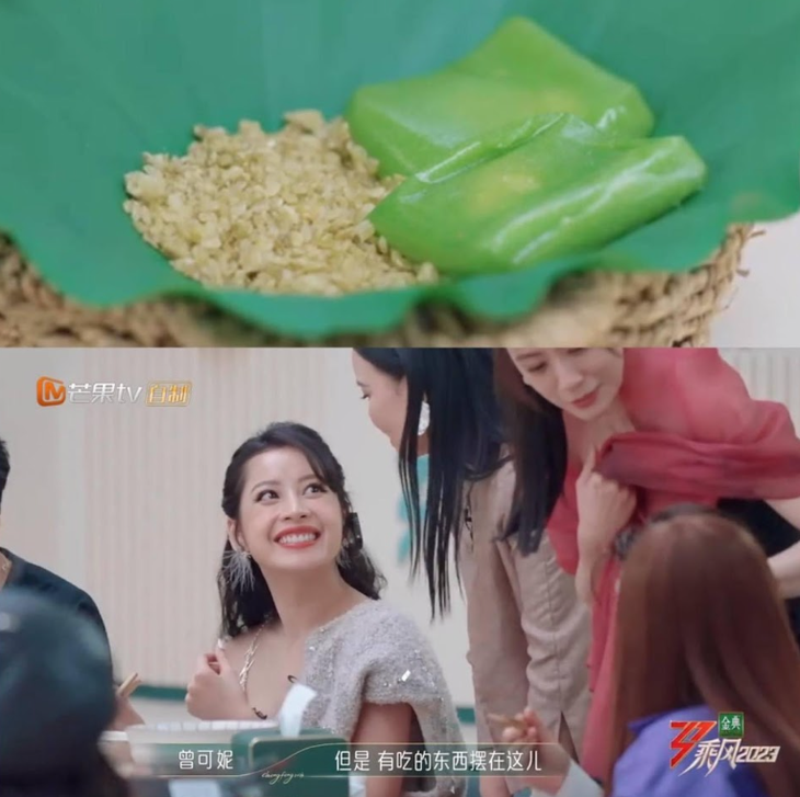 Chi Pu đã mang tới 2 kiện hành lý là bánh cốm và cốm làng Vòng sang làm quà