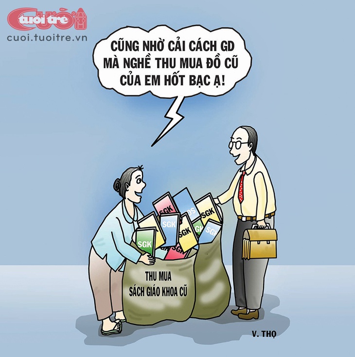 "Số phận" sách giáo khoa cuối năm học - Tranh: Trần Văn Thọ 