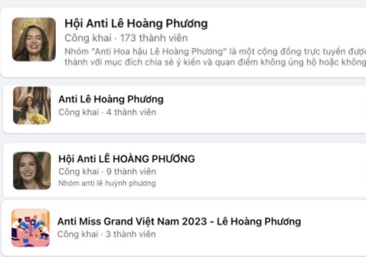Xuất hiện những hội nhóm anti tân hoa hậu Lê Hoàng Phương trên mạng xã hội