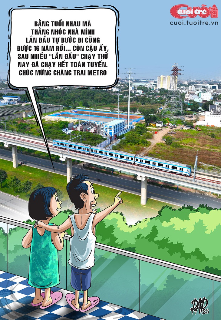 Chúc mừng chàng trai&nbsp;metro... chập chững chạy thử - Tranh: DAD