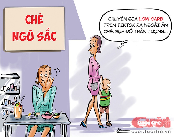 Sụp đổ hình tượng&nbsp;chuyên gia dinh dưỡng - Tranh: Đỗ Minh Tuấn 