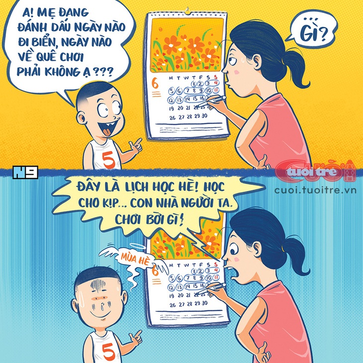 Mùa hè của học sinh "tiền lớp 1" - Tranh: Hải Nam 