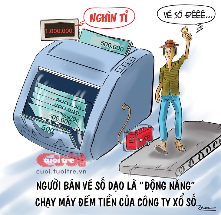 Chân dung người bán&nbsp;vé số dạo - Tranh: Đỗ Minh Tuấn 