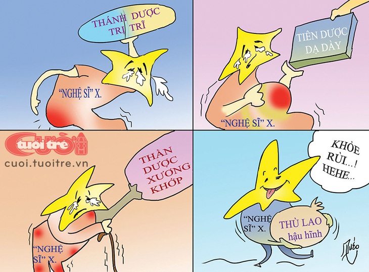 Khi nghệ sĩ mắc "bá bệnh" - Tranh: Quéo 