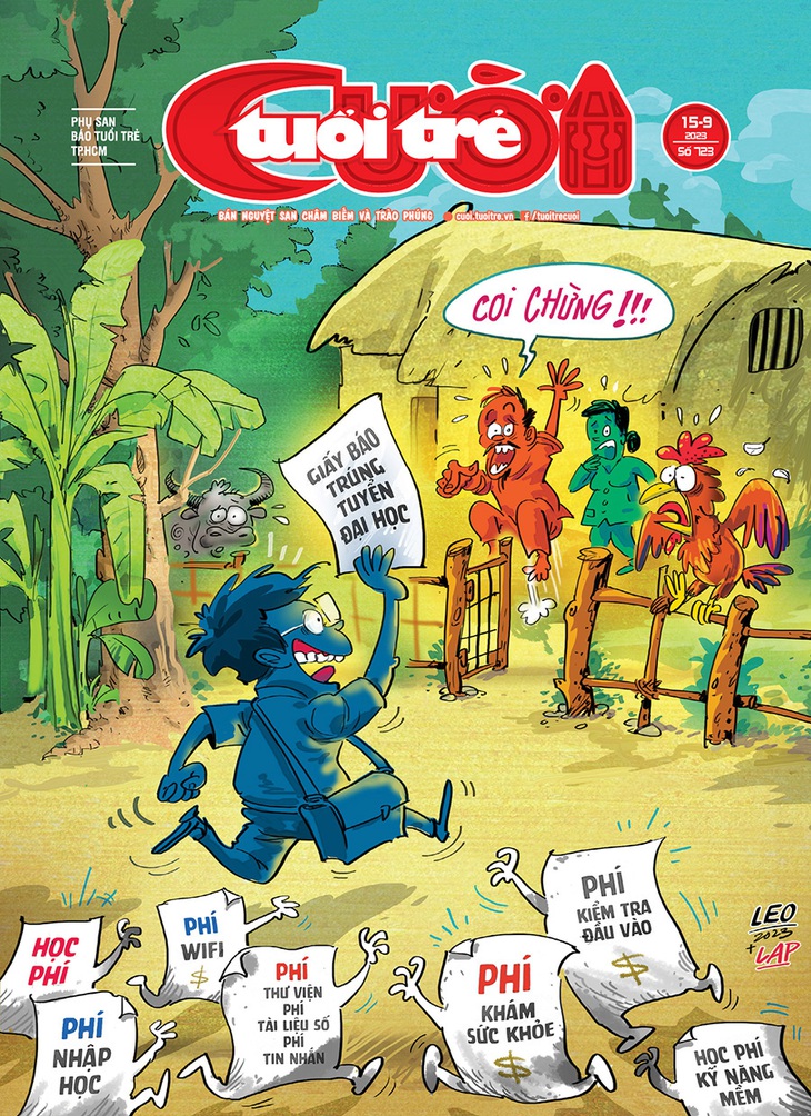 Bìa 1 Tuổi Trẻ Cười số 15-9-2023: 'Đại' học phí