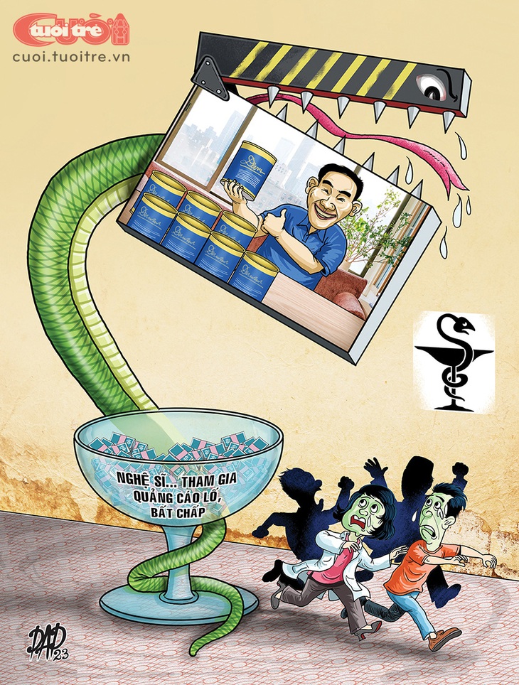 Nghệ sĩ&nbsp;quảng cáo thực phẩm chức năng - Tranh biếm họa của DAD 