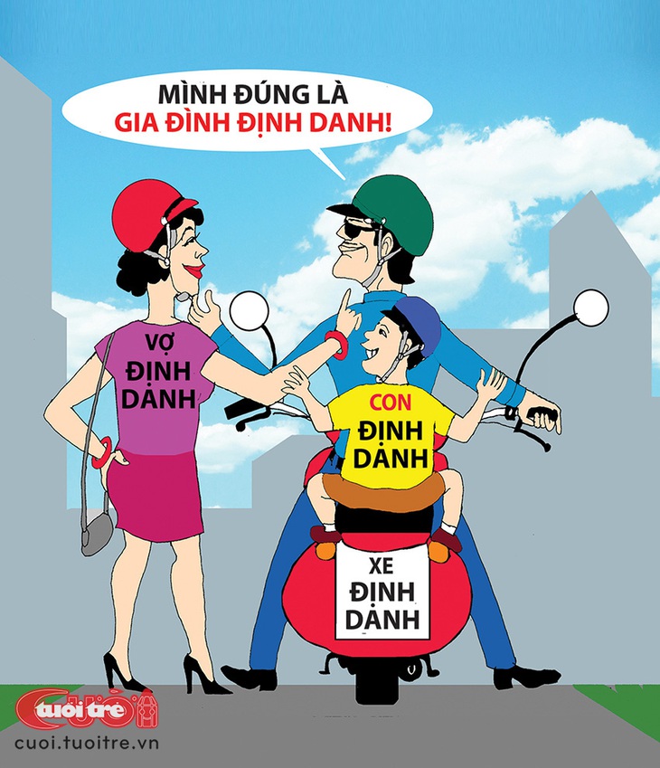 Gia đình&nbsp;định danh&nbsp;100% - Tranh biếm họa của NOP