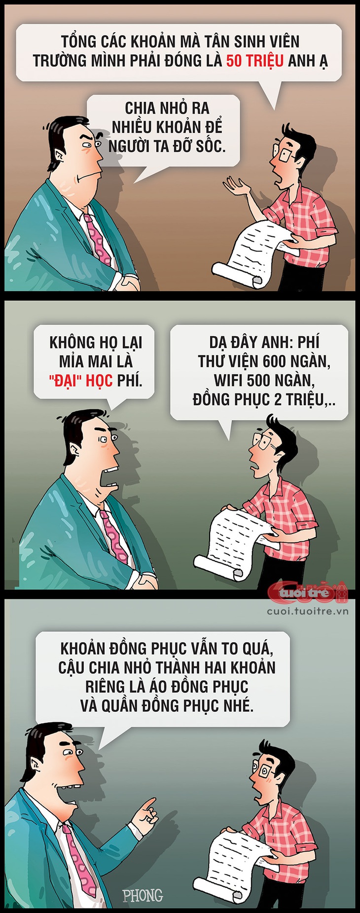 Phải chia nhỏ ra kẻo họ lại mỉa mai là... "đại" học phí 