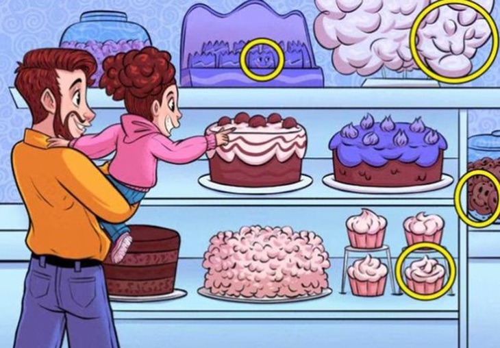 Thử tài tinh mắt: 4 khuôn mặt ẩn giấu ở đâu trong tiệm bánh? - Ảnh 1.