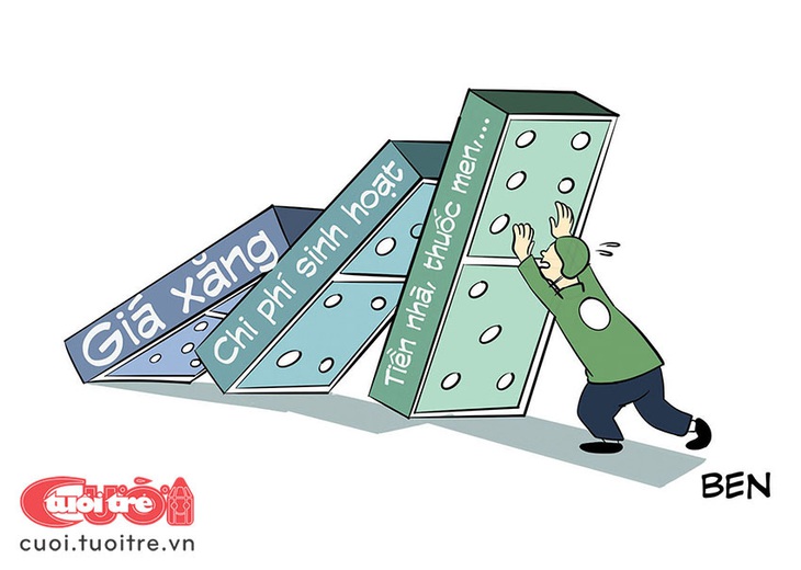 Giá xăng&nbsp;và tác động domino - Tranh: BEN