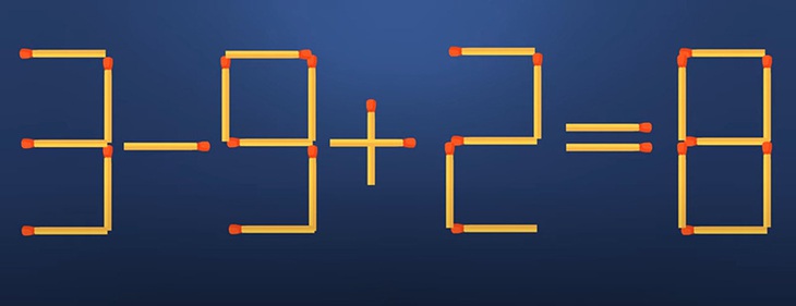 Thử tài IQ: Di chuyển một que diêm để 3-9+2=8 thành phép tính đúng - Ảnh 1.