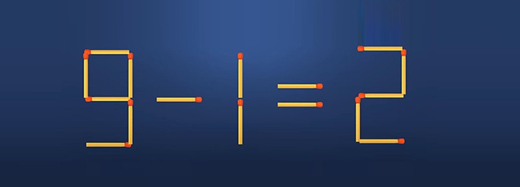Thử tài IQ: Di chuyển hai que diêm để 9-1=2 thành phép tính đúng - Ảnh 1.