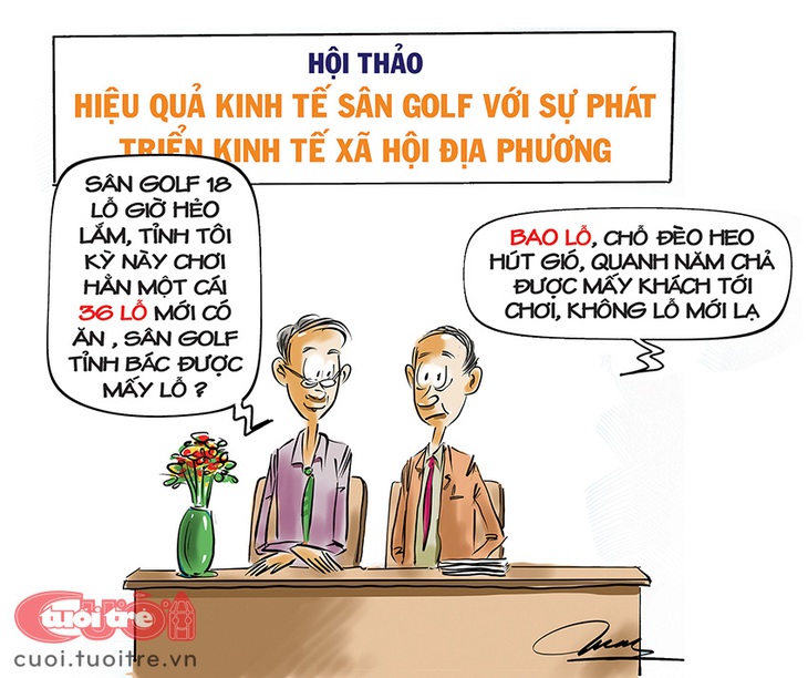 Sân golf... bao lỗ - Tranh: Đỗ Minh Tuấn 