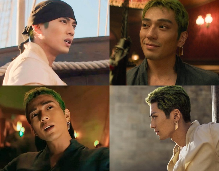 Tạo hình đẹp trai của Zoro tóc xanh do Arata Mackenyu đảm nhận khiến fan mê mẩn