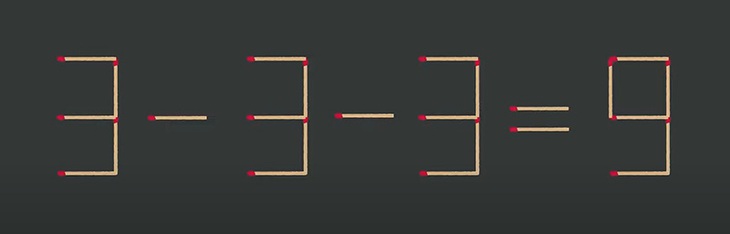 Thử tài IQ: Di chuyển một que diêm để 3-3-3=9 thành phép tính đúng - Ảnh 1.