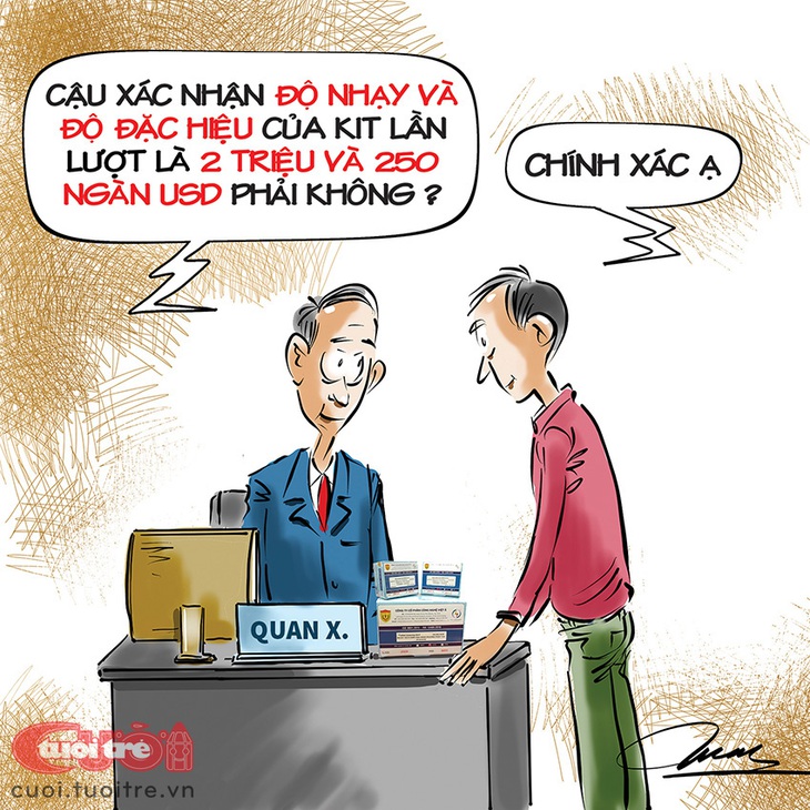 Độ nhạy của&nbsp;kit xét nghiệm&nbsp;tính bằng... đô - Tranh: Đỗ Minh Tuấn 