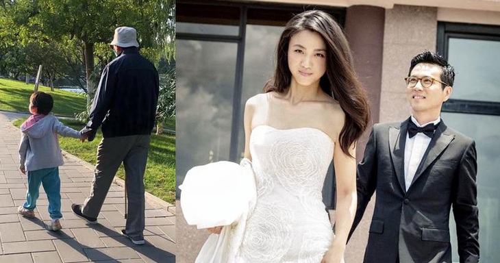 Hình ảnh hiếm hoi về chồng con mà Thang Duy chia sẻ trên mạng xã hội