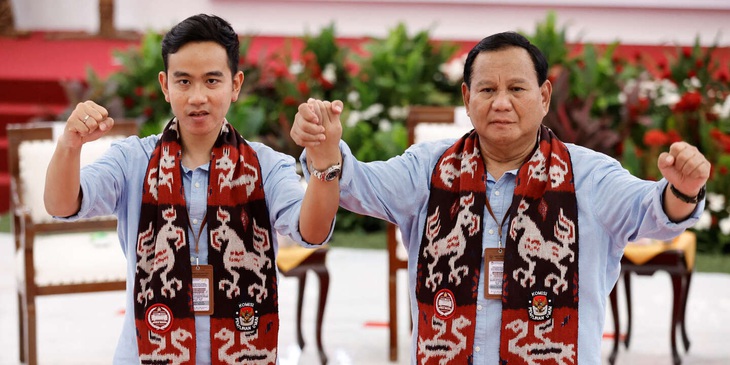 Liên danh Gibran (con trai ông Widodo) - Subianto. Ảnh: Reuters