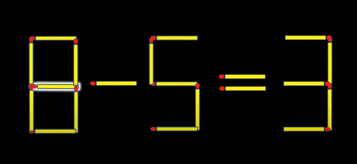 Thử tài IQ: Di chuyển một que diêm để 8-4+3=9 thành phép tính đúng- Ảnh 6.