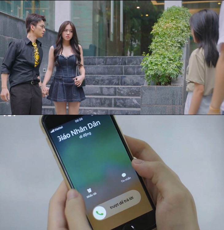 Màn hình điện thoại hiển thị 9h39 sáng nhưng Nguyệt giục Dương về ăn cơm