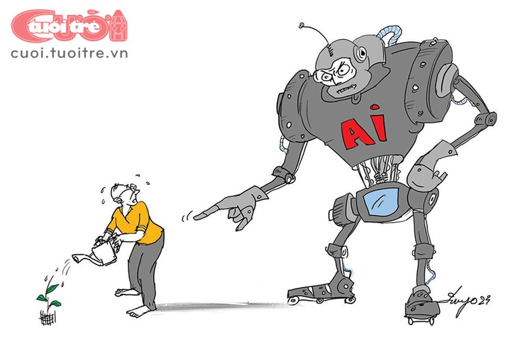 AI và tương lai loài người - Tranh: Hùng Dingo 