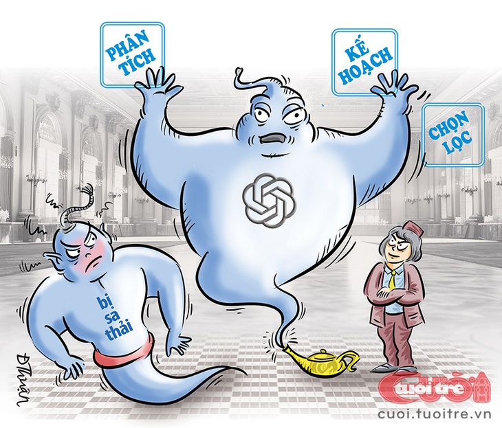 Trí tuệ nhân tọa đe dọa cả thần đèn - Tranh: Đức Thuận 