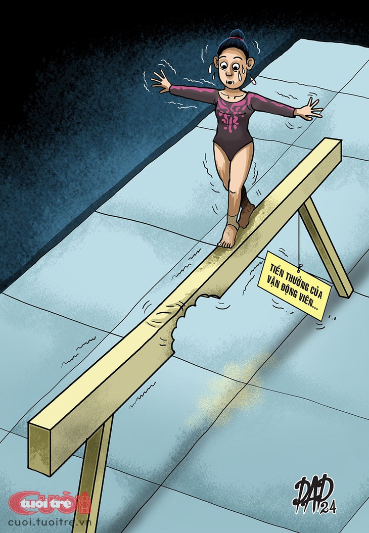"Sung quỹ" 50% tiền thưởng của vận động viên! - Tranh: DAD 