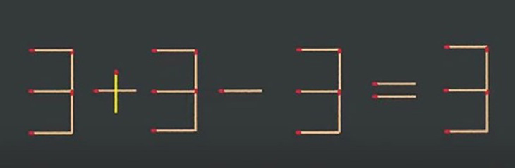Thử tài IQ: Di chuyển một que diêm để 3-3-3=9 thành phép tính đúng- Ảnh 2.
