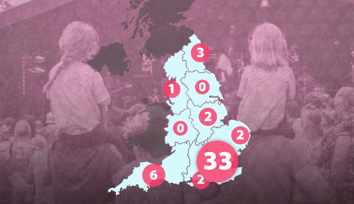 Bản đồ đếm ca nhiễm sởi ở Anh hồi tháng 5-2023. Ảnh: UKHSA/Getty/Metro.co.uk