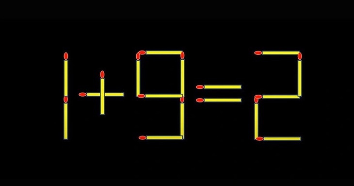 Thử tài IQ: Di chuyển một que diêm để 1+9=2 thành phép tính đúng- Ảnh 1.