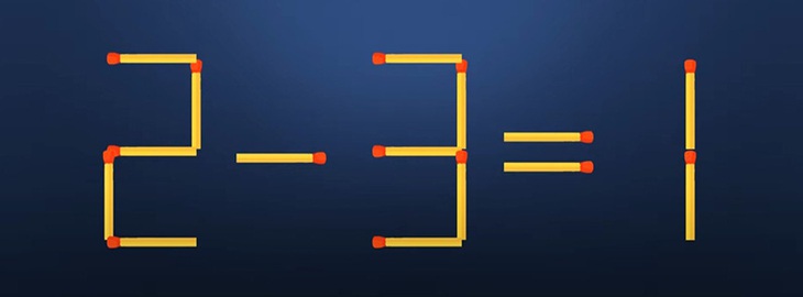 Thử tài IQ: Di chuyển một que diêm để 2-3=1 thành phép tính đúng- Ảnh 1.