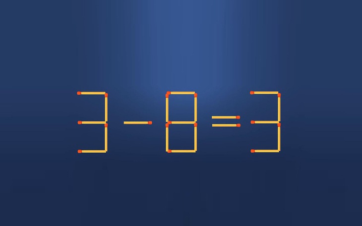 Thử tài IQ: Di chuyển một que diêm để 3-8=3 thành phép tính đúng