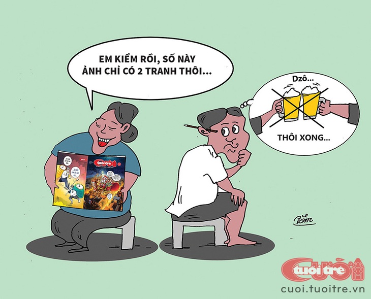 Không có tranh thì... đừng nhậu - Tranh: Bùi Thanh Tâm 