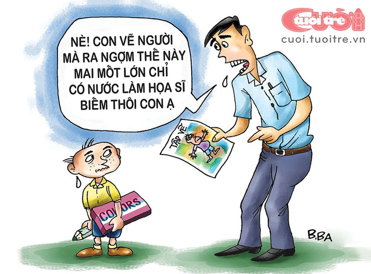 Tuổi thơ của một họa sĩ biếm&nbsp;Tuổi Trẻ Cười - Tranh: B.Ba 