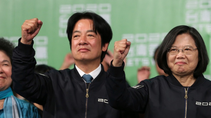 Ông Lại Thanh Đức và bà Thái Anh Văn. Ảnh: Nikkei Asia