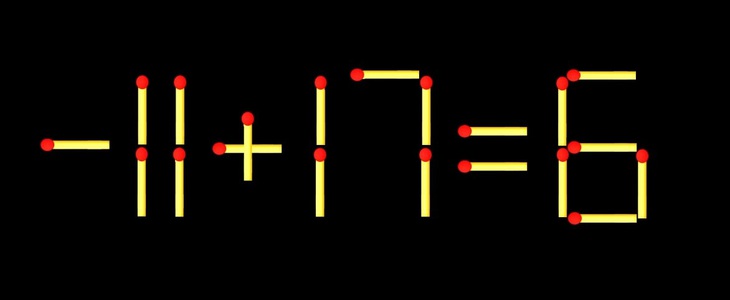 Thử tài IQ: Di chuyển một que diêm để 11+17=8 thành phép tính đúng - Ảnh 1.