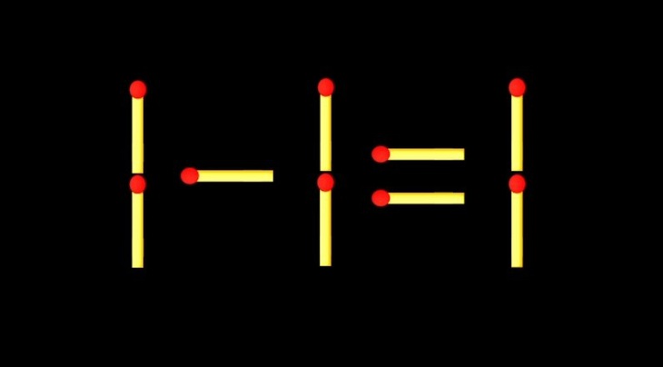 Thử tài IQ: Di chuyển một que diêm để 1-1=1 thành phép tính đúng - Ảnh 1.
