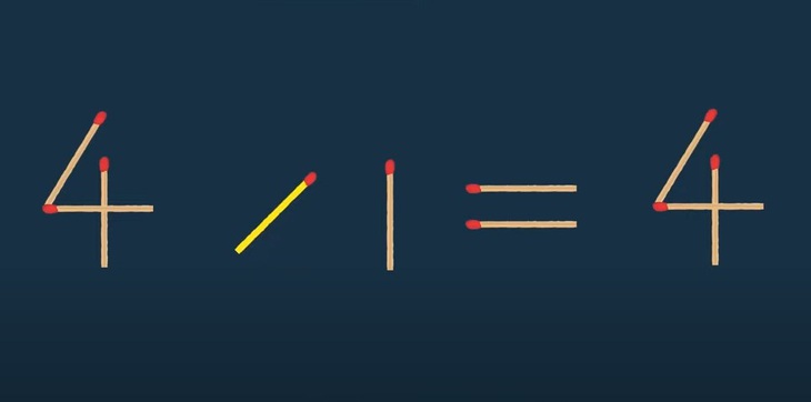 Thử tài IQ: Di chuyển một que diêm để 4-1=4 thành phép tính đúng - Ảnh 1.